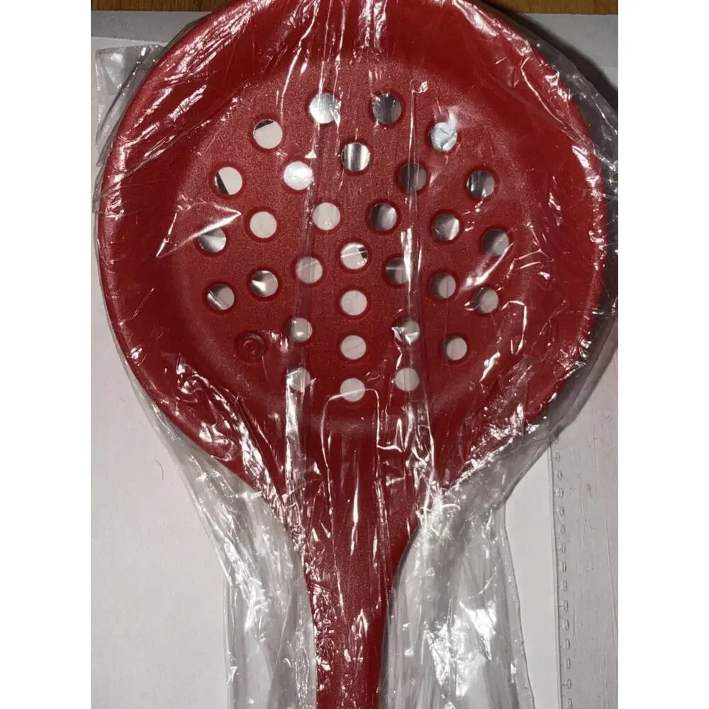 NWT Red Silicone Skimmer, Spreader, And Jar/Bottle Opener W/ Free Plastic Ladle